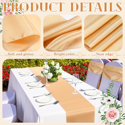 Chemin de table satiné champagne nappe fluide événementielle