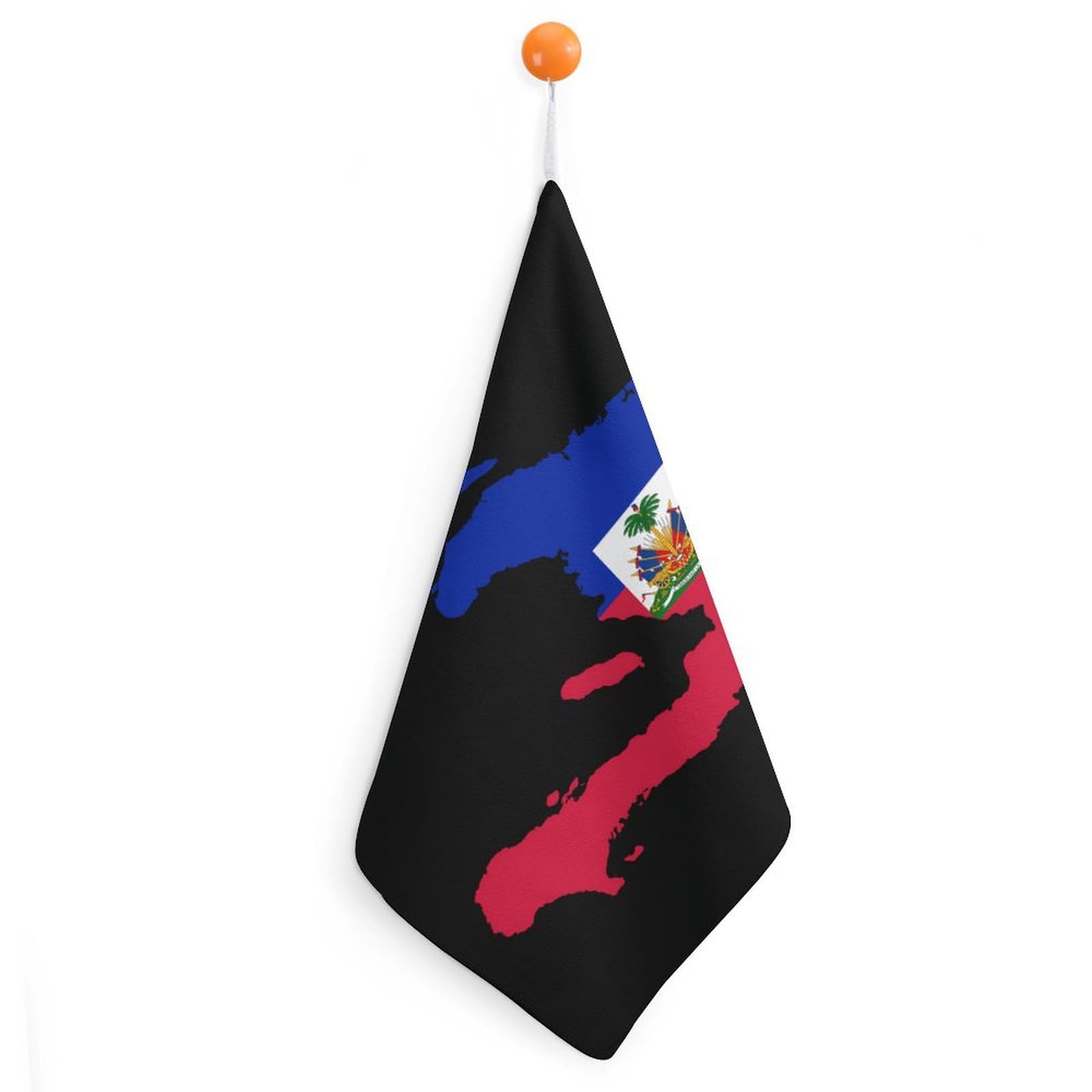 CGSBNGHA Flag Map of Haitians Hand Towel Hanging Face Towels Cleaning Cloths Handkerchief for Bathroom Kitchen