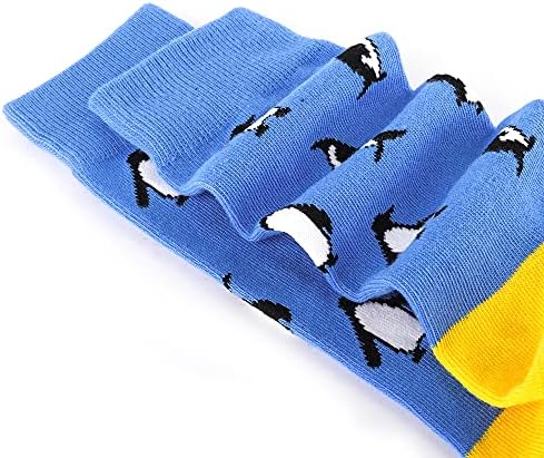 Belloxis Mens Socks 9-11 Multipack Funny Funky Fun Socks Calf Socks Dress Cotton Socks Gifts for Dad Gifts for Him
