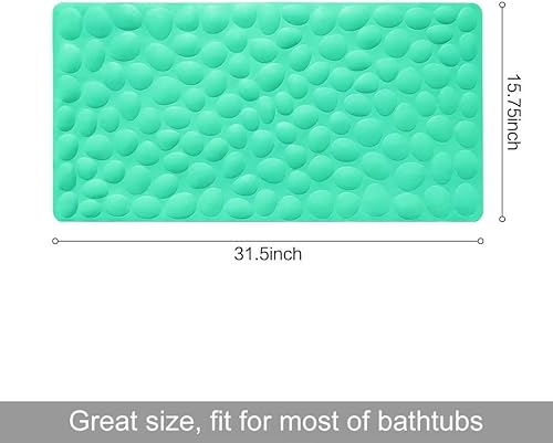 Non-Slip Bathtub Mat OTHWAY Soft Rubber Bathroom Bathmat with Strong Suction Cups (Grey)(Fruit Green,31.5" x 16" (Rectangular))
