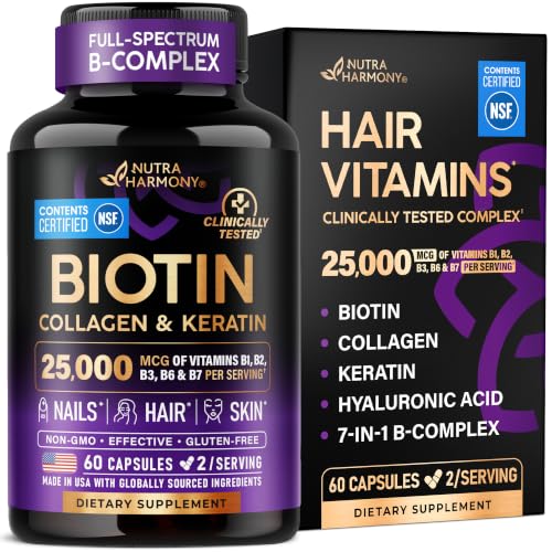 NutraHarmony Biotin Collagen Keratin Supplement