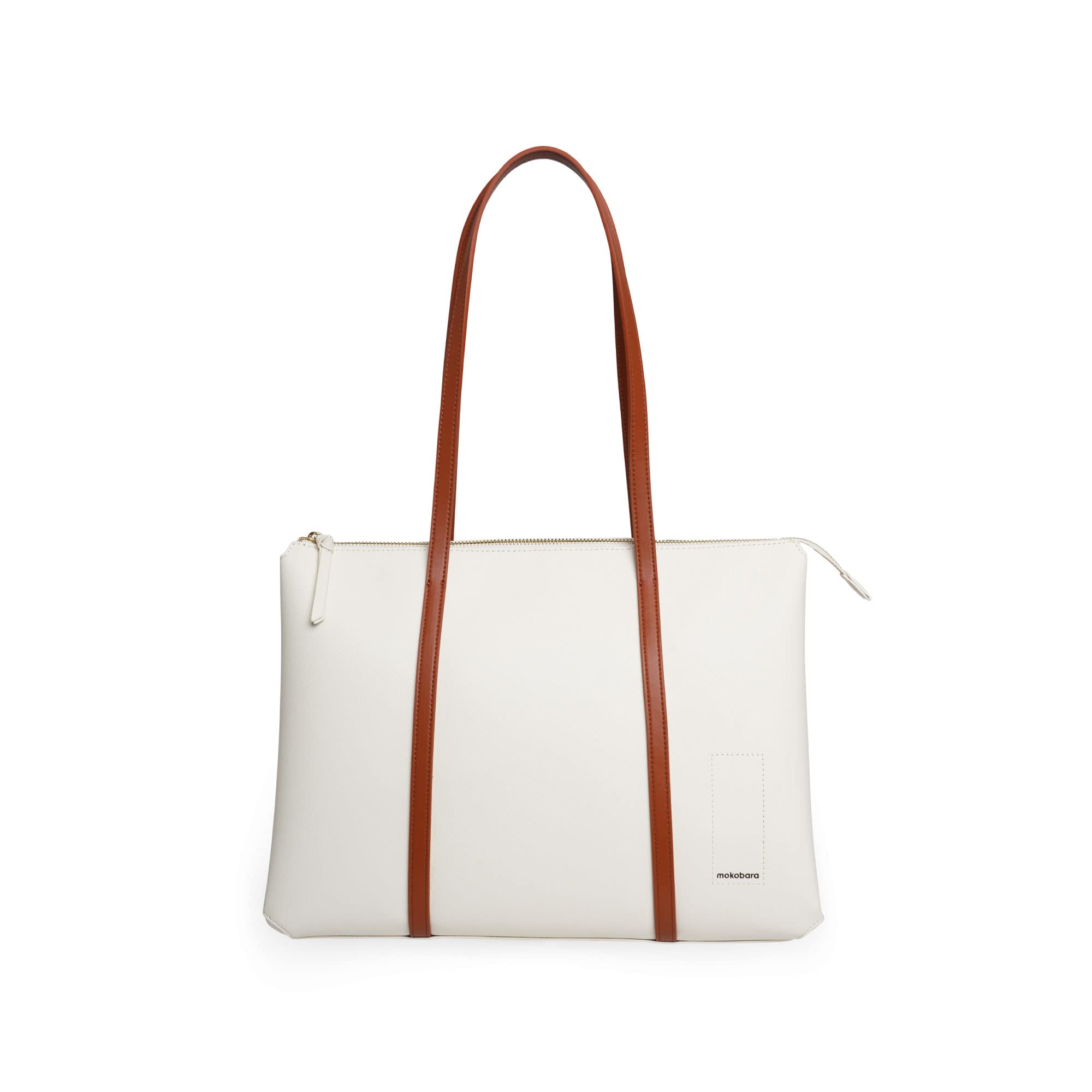 MOKOBARA The Easy Going Tote | Vegan Leather Black Tote Bag for Women (Coconut Cream)