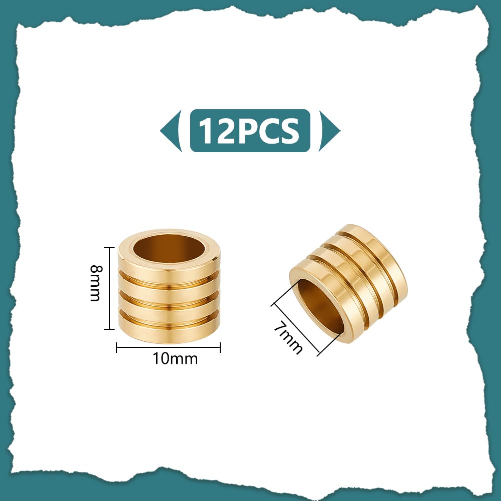 Perla Barba UNICRAFTALE 12 Pz 304 Perline Distanziatore Colonna In Acciaio Inox Perline In Acciaio Inox