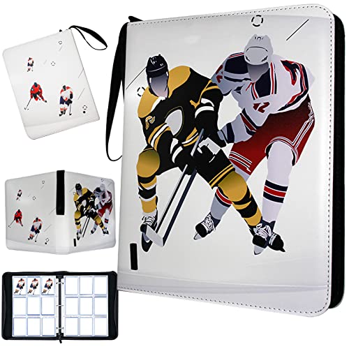 Hockey Card Binder, Trading Card Binder 9 Pocket with 50 Removable Sleeves Fits 900 Sport Cards, 3 Ring Card Holder Binder with Zipper, Collector Storage Album by COYORO - Used condition - US$21.84