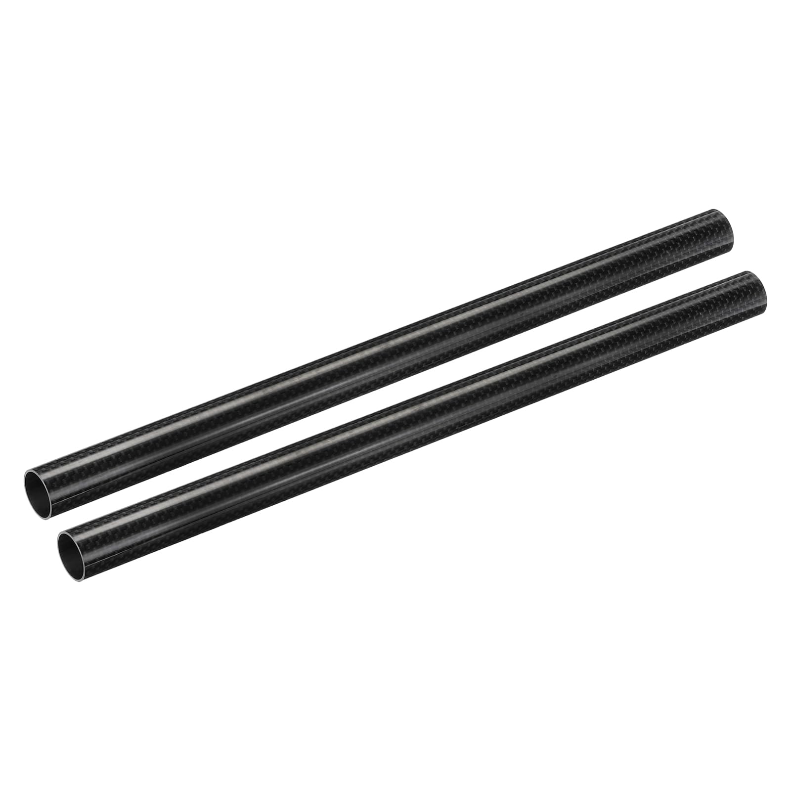 QUARKZMAN 2Pcs Tubes en Fibre de Carbone 18 x 20 x 330mm Surface Brillante Tige en Carbone Enroulée en 3K pour avion RC, Quadricoptère, Multicoptère