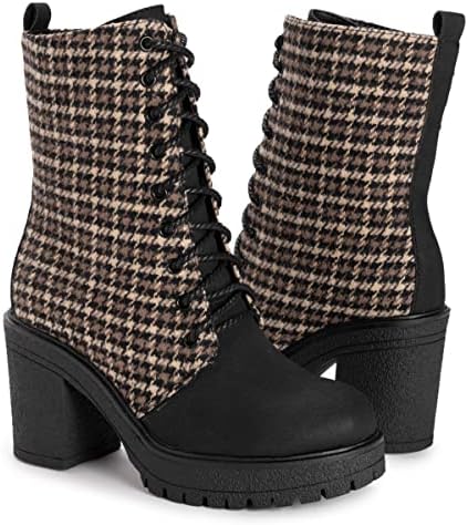 MUK LUKS Women's Riser Jazz Boots, Houndstooth Black, 8.5 | Image 6