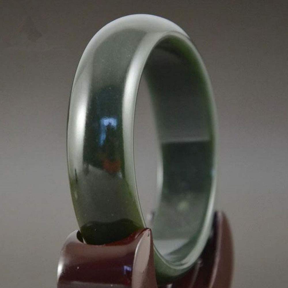 Bracciale di Giada Verde, Braccialetto Cinese, Braccialetto di Giada Naturale Agata Verde Bangleo con Scatola, 56 mm