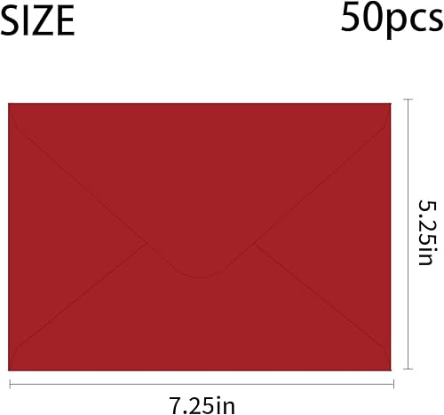 Miniatura 2 de YINUOYOUJIA Paquete de 50 sobres negros de 5 x 7 pulgadas con solapa en V, sobres de invitación A7 para tarjetas de 5 x 7, bodas, cumpleaños, baby