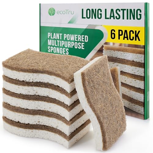 6 Pack Compostable Dishwashing Sponges
