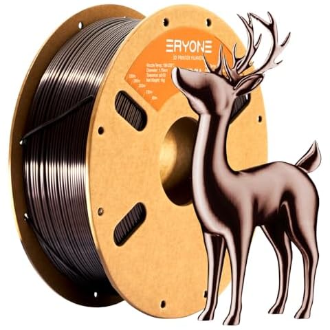 ERYONE Ultra Silk PLA Filament for 3D Printer, 1.75m +/- 0.03mm, 1kg (2.2LBS)/Spool, Ultra Silk Dark Gold Cover