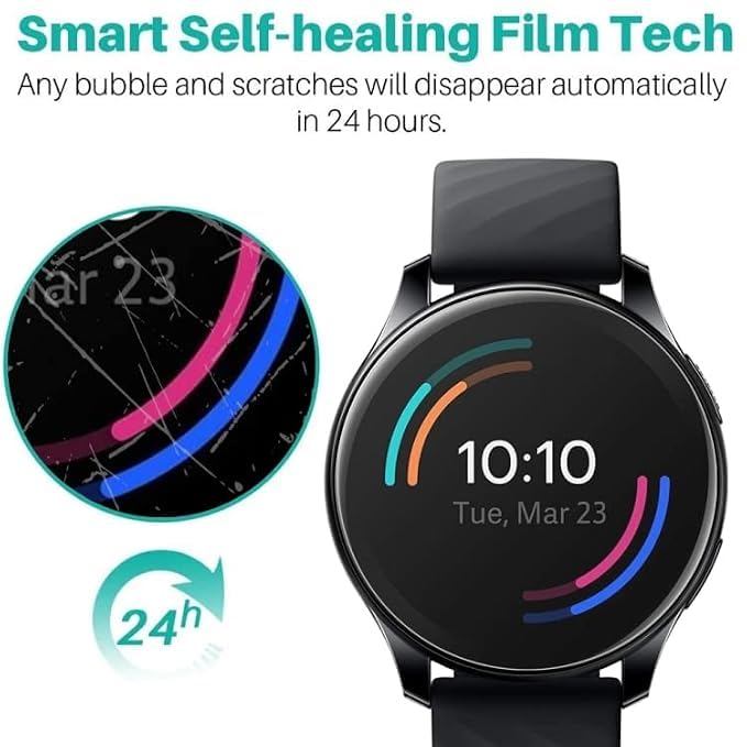 Image of BLACKSHEEP 2 Pack Membrane For Samsung Galaxy Watch 4 / Watch 5 /6 / 7 (44mm) Full Screen Coverage Flexible Watch Screen Protector with Easy Installation Kit-