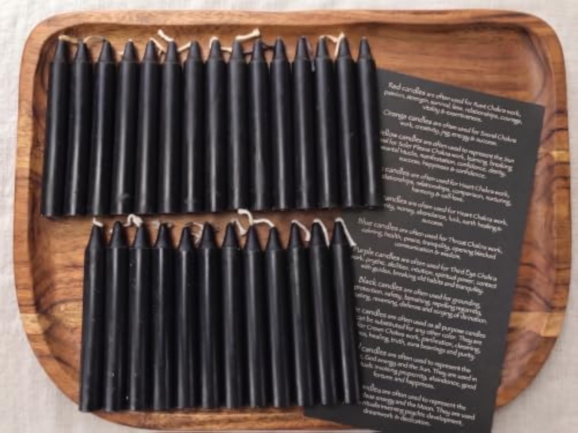 Spell Chime Candles, 24 Piece Black Stick Candles