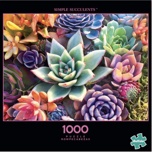 Buffalo Games - Rompecabezas de Madera de 250 Piezas Simple Succulents, Piezas Estándar Whimsy, 26.75 x 19.75, Póster, Bolsa de Tela, Caja de Madera, Adultos 14+ miniatura 1