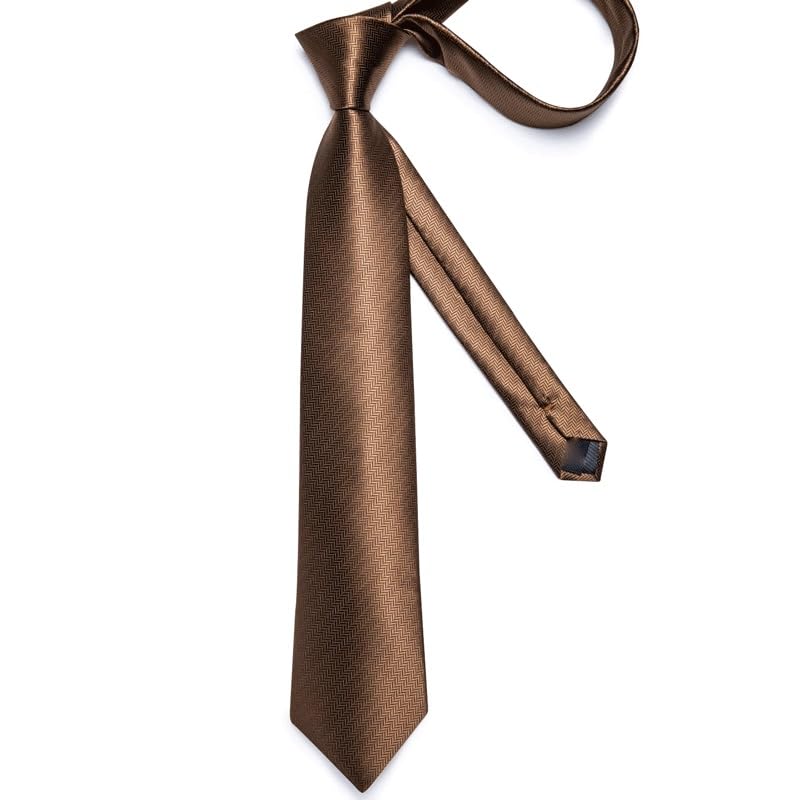 Corbata de seda para hombre con set de bolsillo y gemelos miniatura 3