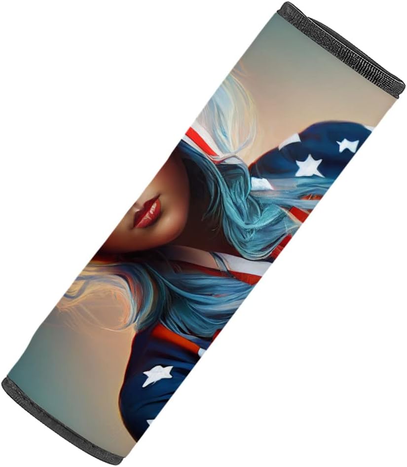 Patriot Car Seat Belt Pads - American Girl Seat Belt Covers - Art Seat Belt Covers