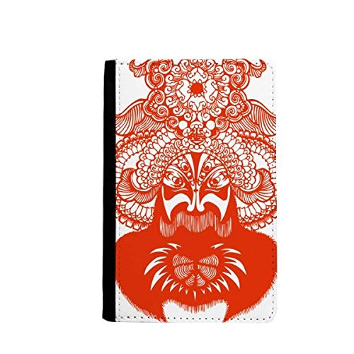 Porte-cartes pour passeport Opéra de Pékin et son design masque facial rouge traditionnel