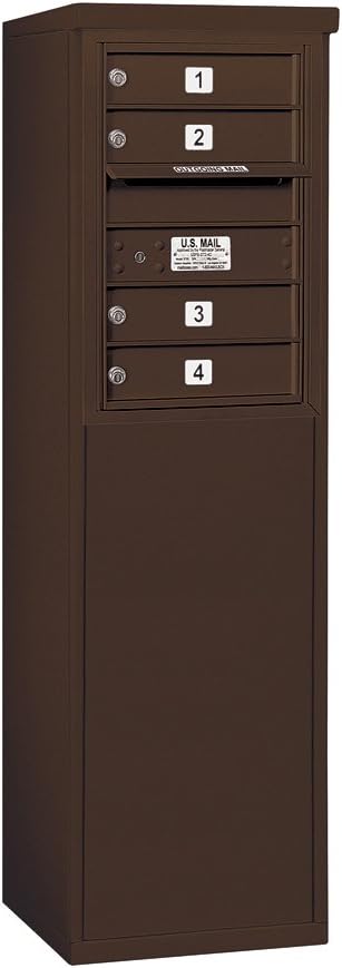 Salsbury Industries 3906S-04ZFU Free Standing Horizontal 4C Mailbox, Bronze