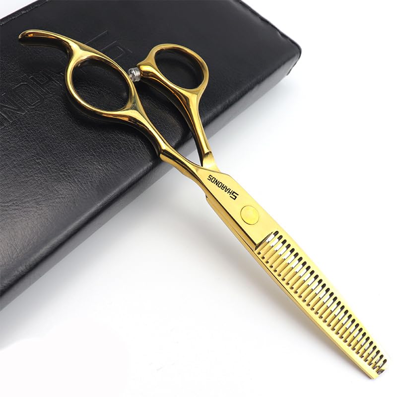 Tijeras de adelgazamiento de cabello ultrafinas de 6 pulgadas, diseño de personalidad, estética, peluquería profesional, tijeras de adelgazamiento dedicadas (6,5 pulgadas y 2 piezas)