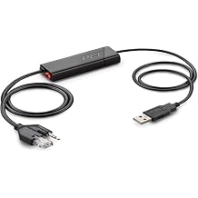 Plantronics - مفتاح ربط إلكتروني APU-76 Poly - كابل لـ DECT وسماعة رأس 900 ميجاهرتز - تحكم في مكالمة تعمل باللمس