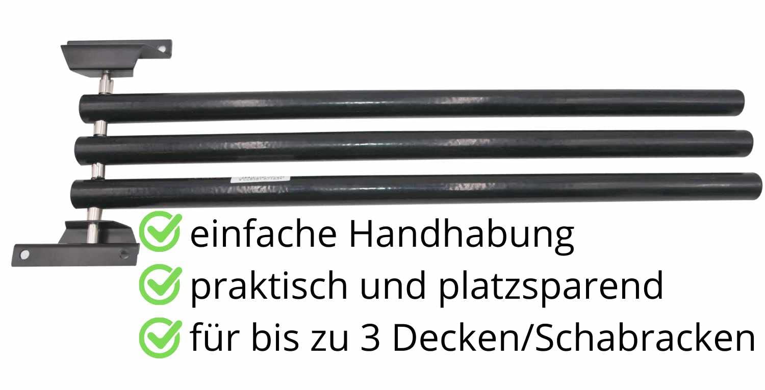 AMKA Deckenhalter zum Klappen 3 armig schwarz Deckenhalterung mit 3 Armen schwenkbar