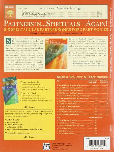 Partners in Spirituals . . . Again!: 6 Partner Songs for 2-Part Voices, Book & CD