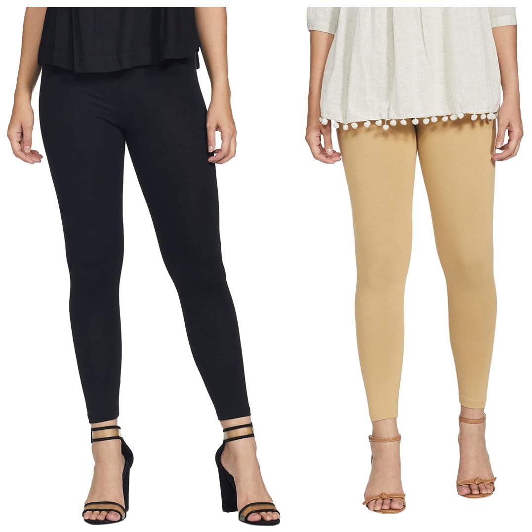 Women's Regular Fit Black Leggings L Women's Regular Fit Beige Leggings L-image-22