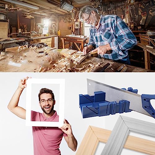 45-Grad-Gehrungssäge mit Aufbewahrungsbox, Robustes, Stabiles Winkelschneiden, Handgehrungssägen-Schrank-Set, Sägen-Aufbewahrung, Gehrungsbox, Winkelschlitz-Typen, Sägebox