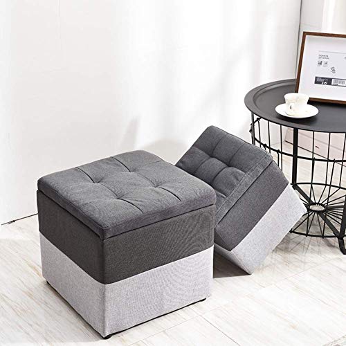 Coffre à jouets table basse cube en lin gris contre le désordre