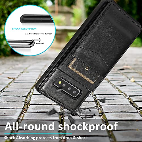 Kobbran For Samsung Galaxy S10 Plus Wallet Case S10+ Case With Credit Card Slots Holder Case Kickstand Shockproof Cover Pu Leather Wallet Case For Galaxy S10+ Plus Phone Case For Women Men (Black) #TOP4