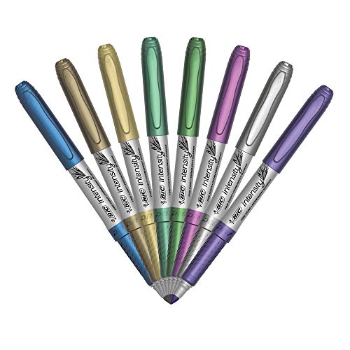 Bic Intensity Permanent Marker Coloring Bundle, Assorted Fine/Ultra Fine Tips, Assorted Fashion And Metallic Colors, 56-Count, (Cbpm56Ec-Ast) #TOP4