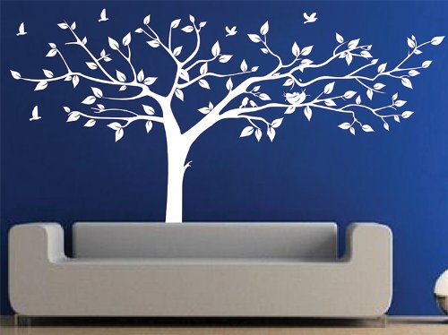 Pop Decors Removable Vinyl Art Wall Decals Mural for Nursery Room, Super Big Tree