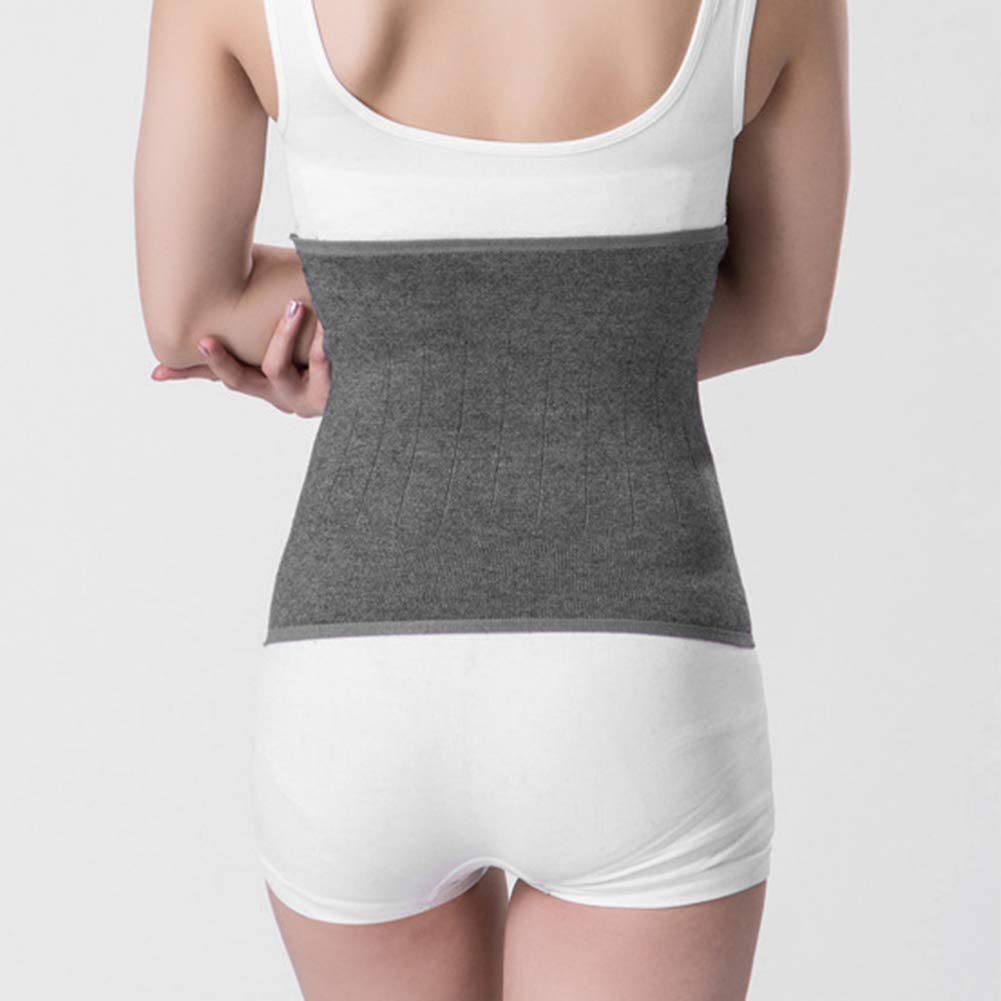 ProLeo Calentador de riñones de cachemira suave para invierno, cintura elástica, color gris