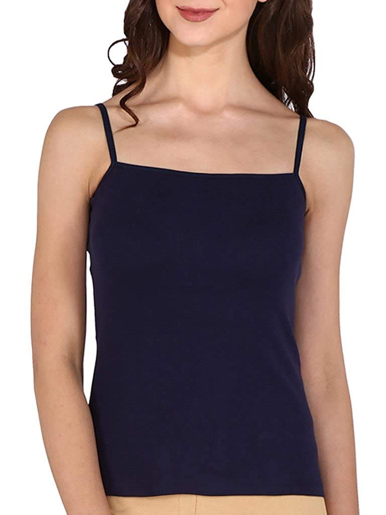 bralux Women's Teena Cotton Hosiery Half Slip Camisole Navy Blue-picture-3