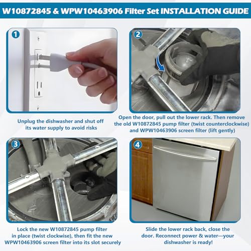 BigHead W10872845 Dishwasher Pump Filter Cup & WPW10463906 Screen Filter Compatible with Whirlpool Kenmore KitchenAid Dishwasher Replaces AP6030094 PS11759673 W10393351 AP6021820 PS11755148 2312301 by BigHead - Image 7
