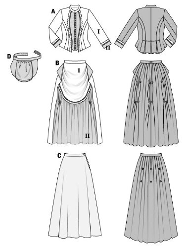 Burda Ladies Sewing Pattern 7880 Historical 1888 Bustle Fancy Dress Costumes #TOP1