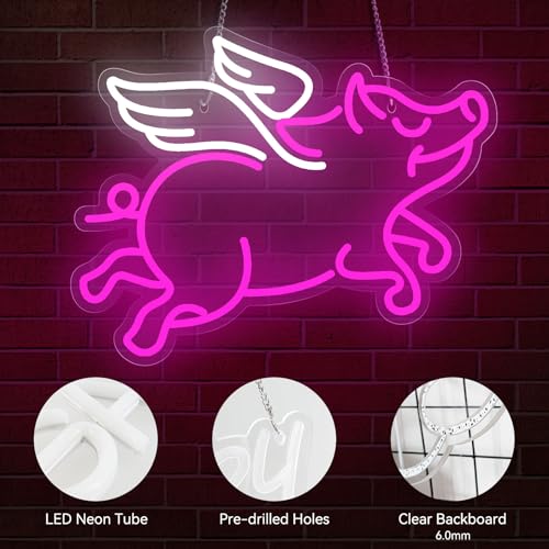 Image of Cute Animal Neon Sign for Wall Decor, Neon Light for Bedroom LED Light Up Sign Creative Aesthetic Room Decor, USB Dimmable Backdrop Home Party Birthday Gift for Kids Boys Girls