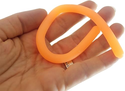 Miniatura 7 de Curious Minds Busy Bags Juego de 24 cuerdas elásticas de fideos, 8 pulgadas de largo, no es pegajoso, grueso, construye resistencia para fortalecer