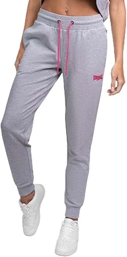 Lonsdale Leinthall Pantalones de chándal, Marl Grey/Pink, XXL Mujeres, 117593