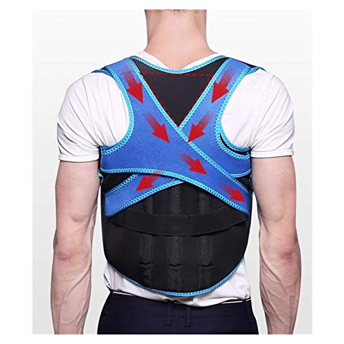 Correcteur de posture respirant et ajustable pour correction de cyphose adulte bleu M