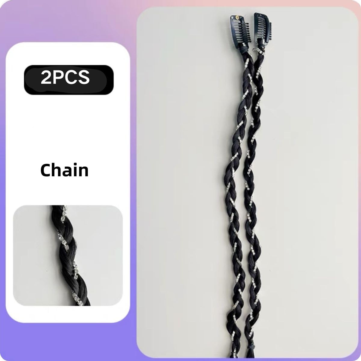 Synthetic Hair Braid Headband Clip On Elegant Y2K Chic Hairstyle Accessory Verified Supplier Braid Headband Hairstyle Soft Headband  main image 4