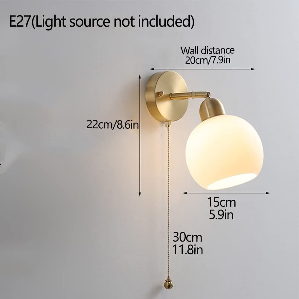 MECOLA Nordic Glass Wall Light Vintage Bedroom Bedside Wall Lamp