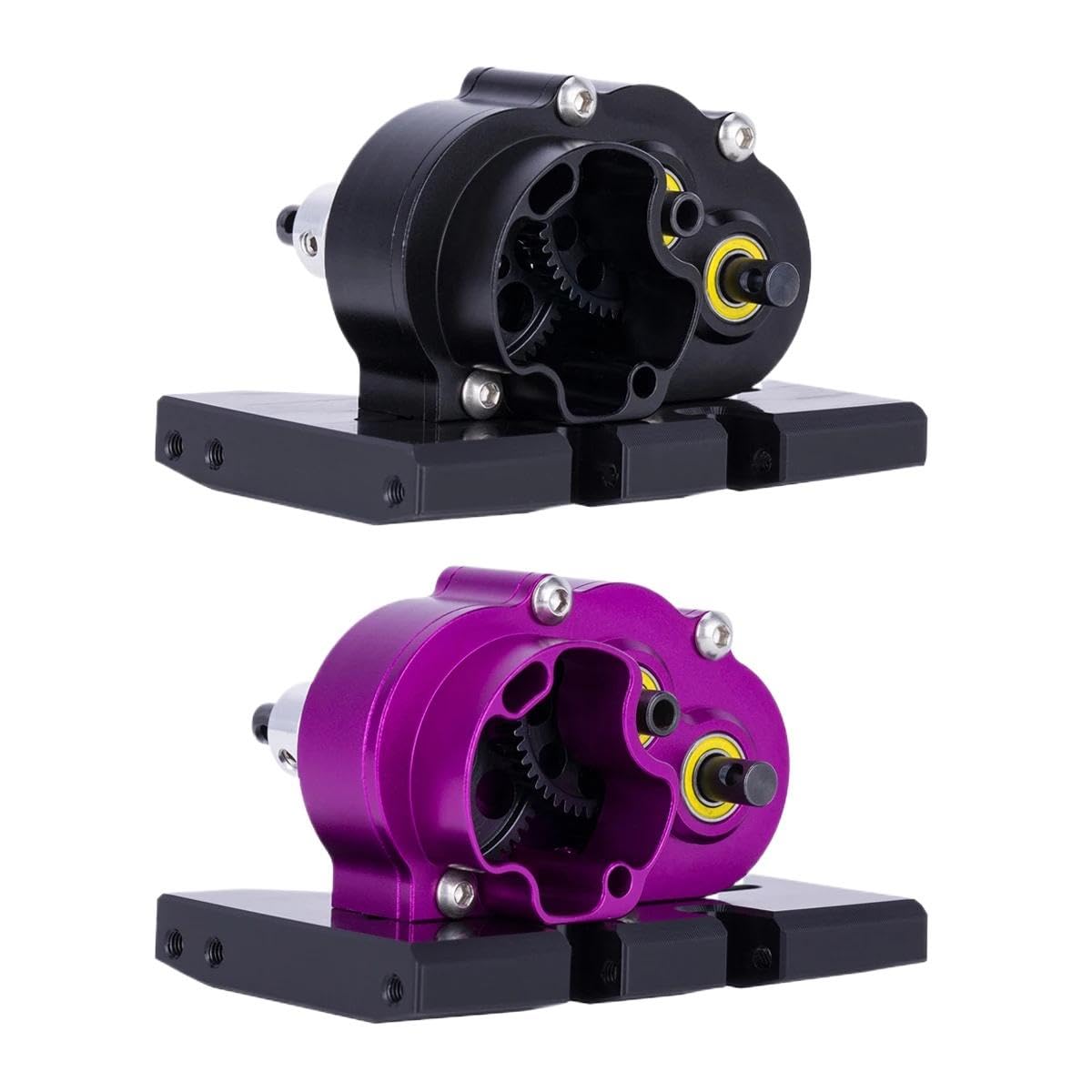 Caja de cambios de aluminio CNC OD-3 transmisión Overdrive ligera Compatible con 1/10 RC Crawler Chassis III Pro(PURPLE)