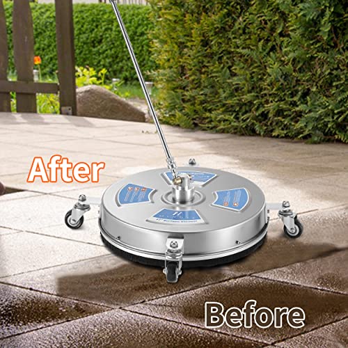 Image of M MINGLE 17'' Pressure Washer Surface Cleaner for Patios and Sidewalks | Driveway Pressure Washer Attachments with 2 Power Washer Replacement Wands, 1 /4 inch Quick Connect, 4000 PSI
