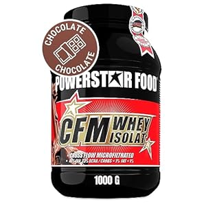 Powerstar 100% CFM WHEY ISOLAT 1000 g | 96,5% Eiwit i.Tr. | Iso Whey Proteïn-Poeder voor Spieropbouw | Duitse Productie | Hooggedoseerd Eiwit-Poeder uit Weidemelk | 100% Oplosbaar | Chocolate