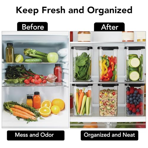 Image of Plastic Airtight Containers Set For Kitchen Storage And Containers Box For Pantry Organization And Container (1100ml, Black And Transparent) Set of 6