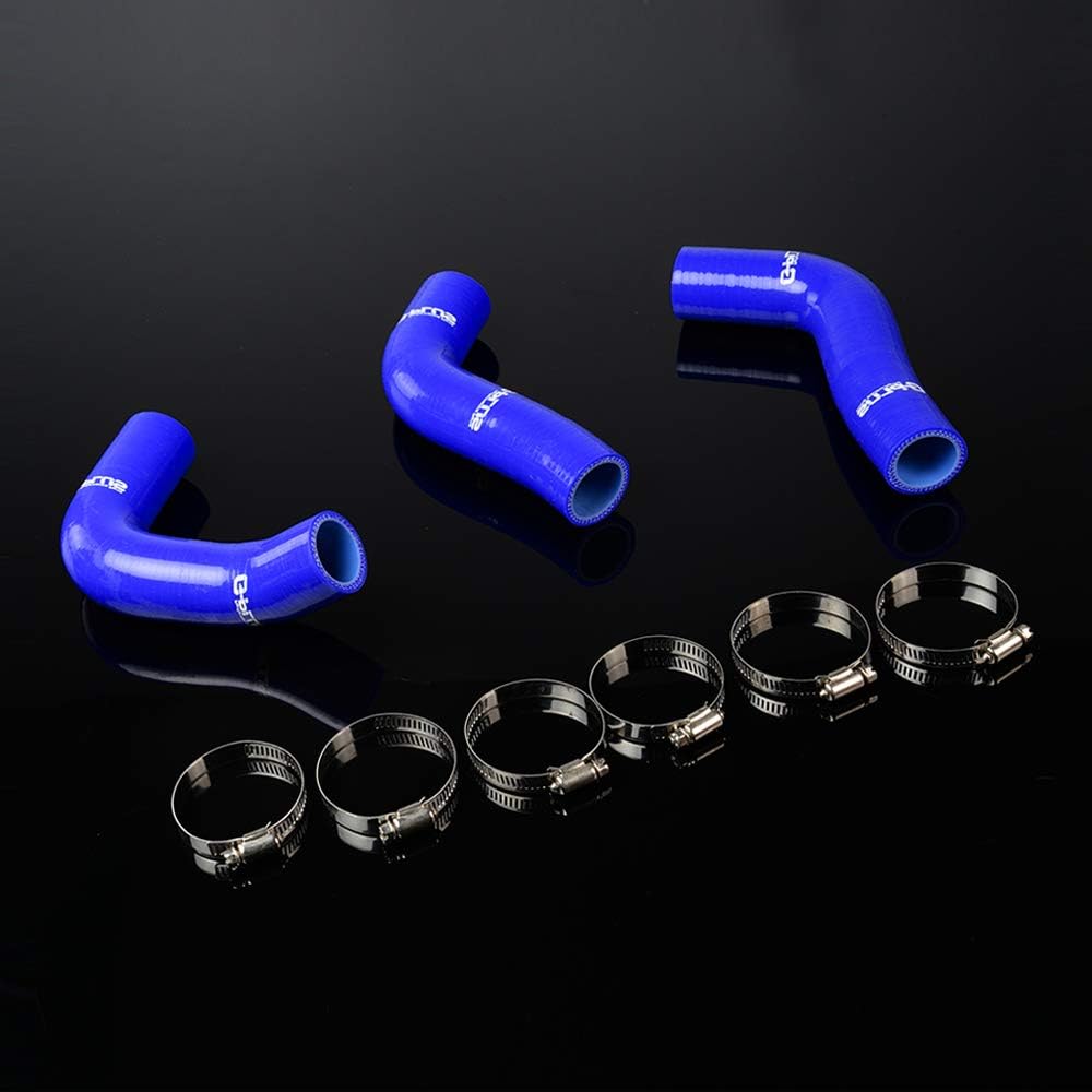 PIT66 Silicone Radiator Hose Kit,Compatible with 1994-1997 Mazda Miata Mx5 1.8l Na8c Bpze Blue with Clamps