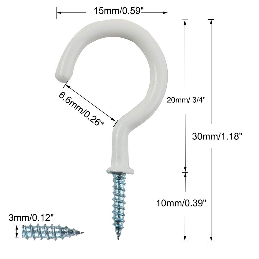 RCH Hardware SH-SS03-75 Stainless Steel S-Hook, 3 Gauge, Black (2 Pack)