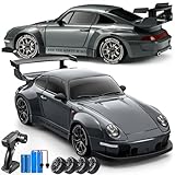 PIWIJOY RC Drift Car, 1:24 Scale Remote Control Vehicle with LED Lights,Drifting Tires＆Two Batteries, Racing Sports Toy Idea Gift for Adults Boys Girls and Kids