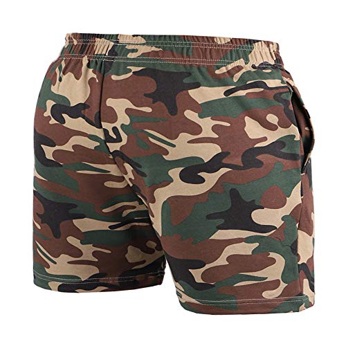 Muscle Alive Men Bodybuilding Gym Workout Shorts Sprots Fitness Terry Cotton 5 Inseam Camouflage M - Image 3