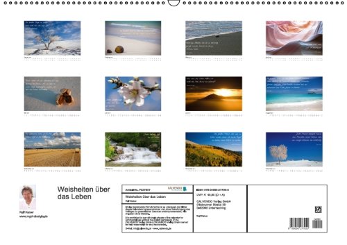 Weisheiten über das Leben (Wandkalender 2014 DIN A2 quer): Weisheiten über das Leben und Fotografie vereint (Monatskalender, 14 Seiten)